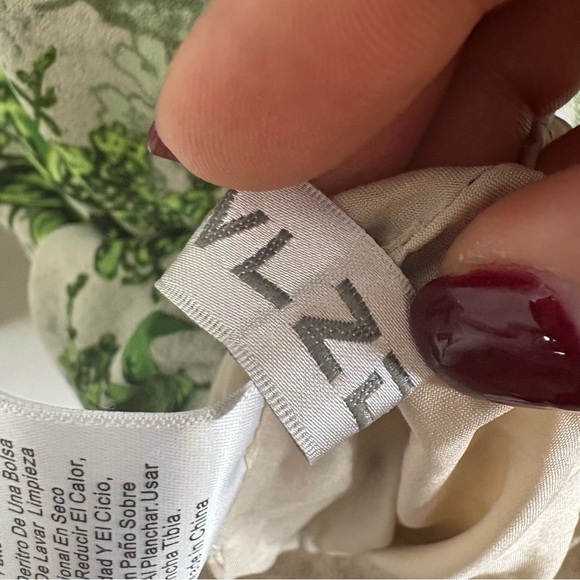 WLZD V-Neck Puff Sleeve A-Line Mini Dress Green Floral Size 4 - Picture 11 of 11